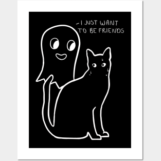 Cute Ghost Wants To Make Friends | Halloween Posters and Art